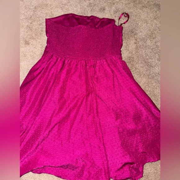 - HOT PINK BAND OF THE FREE MINI CORSET TOP STRAPLESS DRESS WITH POCKETS MEDIUM - Picture 14 of 16